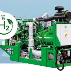 Zielony kogenerator gotowy na 100% wodór (H₂), zasilany czystą energią.