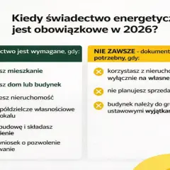 Kiedy świadectwo energetyczne jest obowiązkowe w 2026? Sprawdź, czy musisz je mieć przy sprzedaży, wynajmie lub zakończeniu budowy.