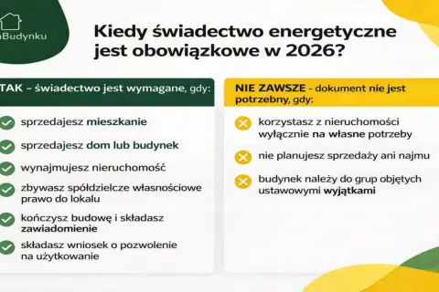 Kiedy świadectwo energetyczne jest obowiązkowe w 2026? Sprawdź, czy musisz je mieć przy sprzedaży, wynajmie lub zakończeniu budowy.
