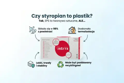 Czy styropian to plastik? Tak, EPS to tworzywo sztuczne, ale składa się w 98% z powietrza, jest lekki, trwały i stabilny, a także może być poddawany recyklingowi.