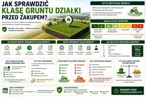 Sprawdź klasę gruntu przed zakupem, by uniknąć problemów z odrolnieniem i zabudową. Dowiedz się, jak odczytać oznaczenia i gdzie szukać informacji.