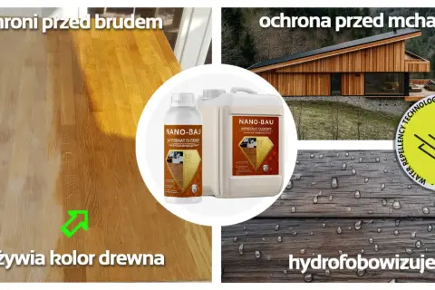Impregnat olejowy Nano-Bau to idealny sposób, czym zabezpieczyć drewno. Chroni przed brudem, mchami i wilgocią, ożywiając jego kolor.