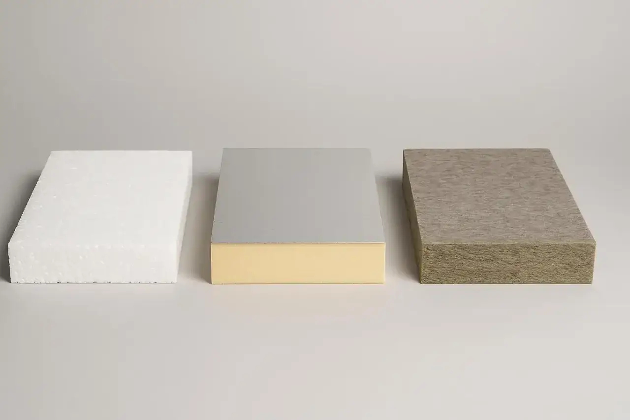 Trzy rodzaje materiałów izolacyjnych: biały styropian, płyta warstwowa z pianką i wełna mineralna. Jaki styropian na podłogę wybrać?